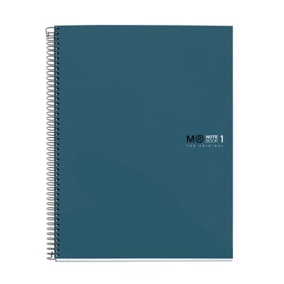 THE ORIGINAL NOTEBOOK, couverture rigide, A5, quadrillage 5x5 mm, 80 feuilles de 1 couleurs, Miquelrius, Océan.