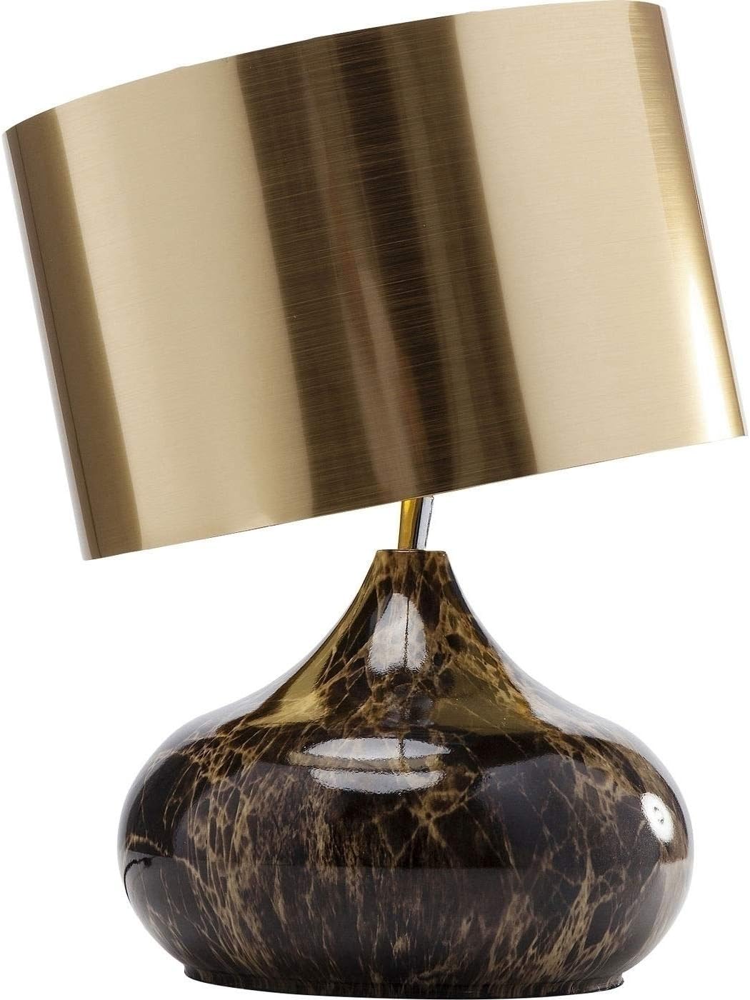 Kare Design Tischlampe Mamo Deluxe Braun/Gold, Tischleuchte, Schreibtischlampe edel, Nachttischlampe, Schreibtischlampe, Leuchtmittel nicht inklusiv, Dekoleuchte, 41x30x30cm (H/B/T)