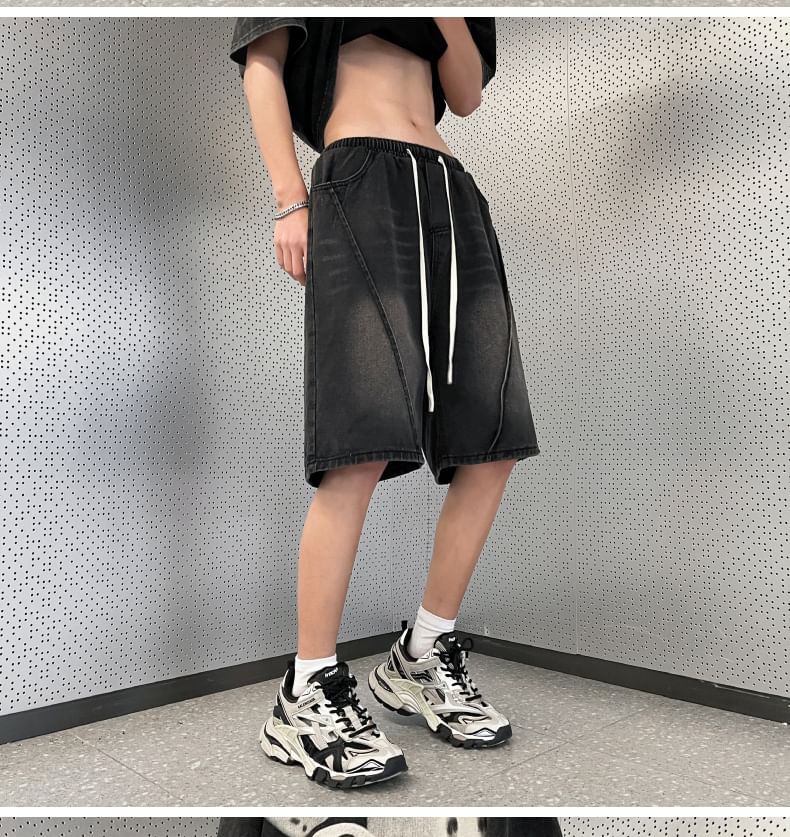 Antaeus - Mid Rise Washed Denim Shorts