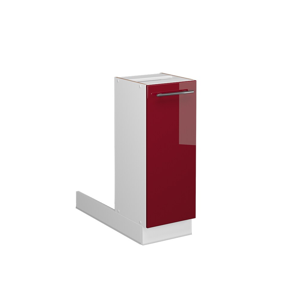 Vicco Regalinselunterschrank Küchenschrank Küchenmöbel Fame-Line Weiß Bordeaux Rot 30 cm modern Hochglanz Küche Einbauküche Kücheninsel Drehtür Einlegeboden Blende Küchenunterschrank Küchenzeile