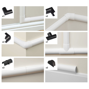 D-line Accessoireskit voor 30/ 15mm D-line Goot Zwart