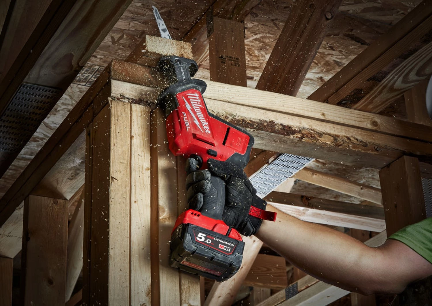 Milwaukee M18 FHZ-502X 18V Li-Ion accu Reciprozaag set (2x 5,0Ah accu) in HD Box - 22mm