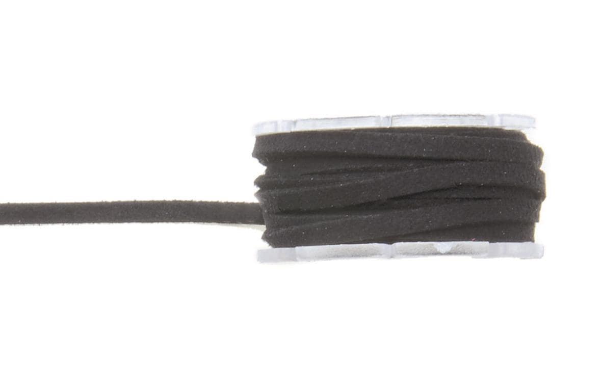 Lederband Velour 3 mm x 2 m, SchwarzLederband für Ihre Geschenke