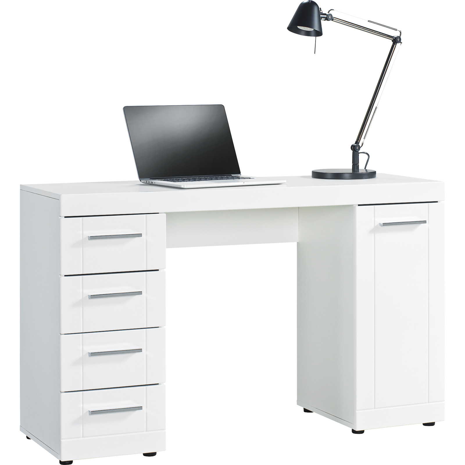 Schreibtisch Atlantis MDF Hochglanz weiss