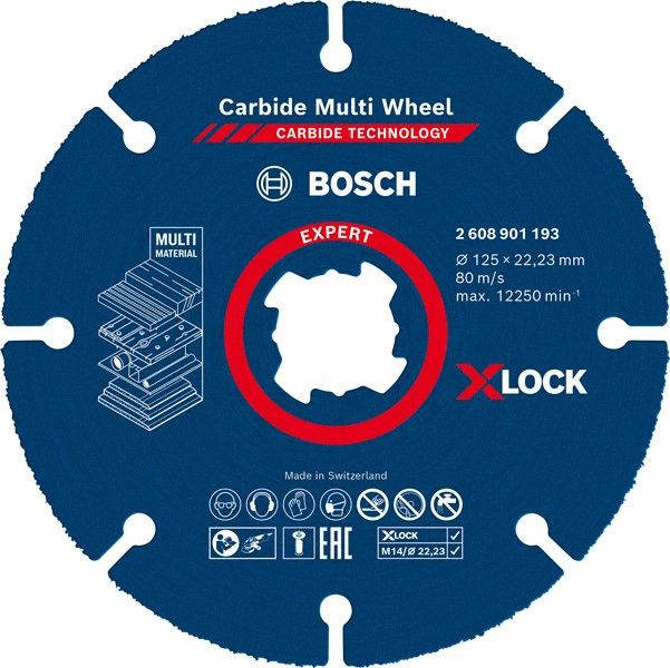Bosch 2608901193 EXPERT Carbide Multi Wheel X-LOCK doorslijpschijf 125 mm, 22,23 mm (1 stuks)