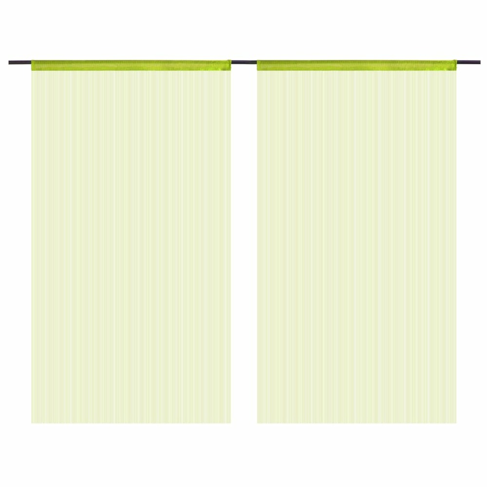 Rideau en fils 2 pcs 140 x 250 cm vert