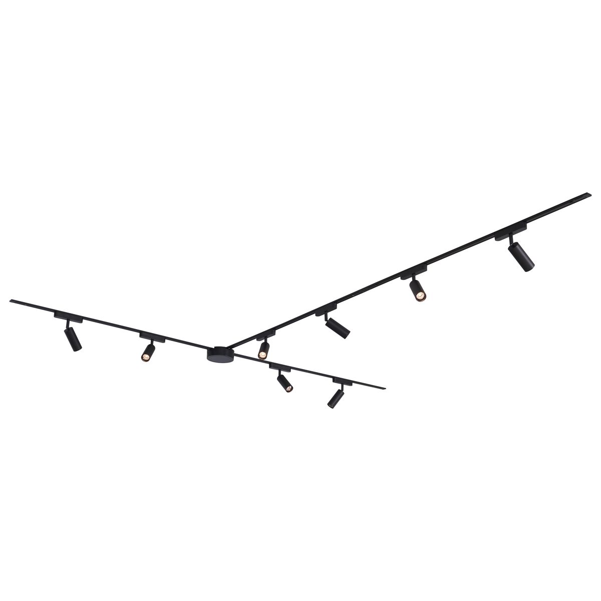 Modern railsysteem met 8 spots zwart 1-fase - Magnetic Samson