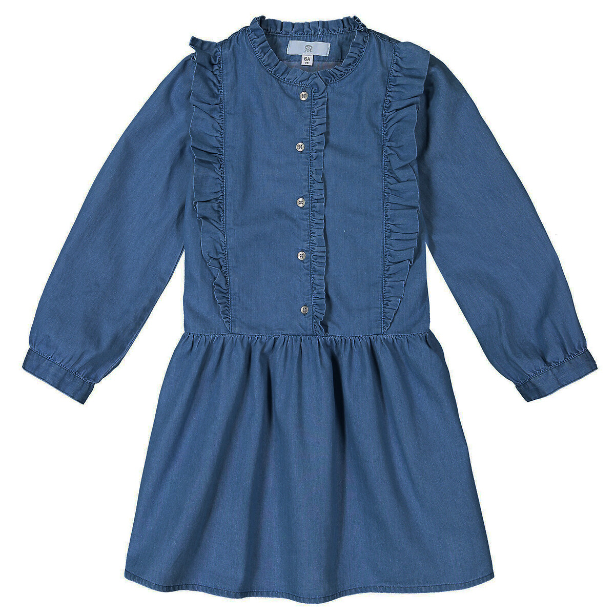 COLEÇÕES LA REDOUTE<br>Vestido jeans com babados