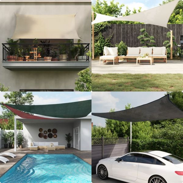 vidaXL Para-sol Estilo Vela Triangular 160g/m² 5x7x7m Pead Cinza-claro - 1389715784