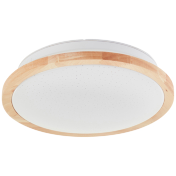 Brilliant plafondlamp Farica Starry wit/hout Ø28 cm 12W IP44 1400lm, warm wit