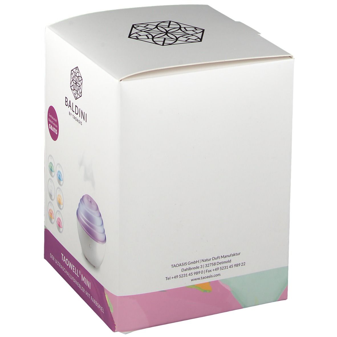TAOWELL® MINI der Ultraschallvernebler mit Farbspiel + 5 ml Naturluft BALDINI BY TAOASIS Feelruhe®