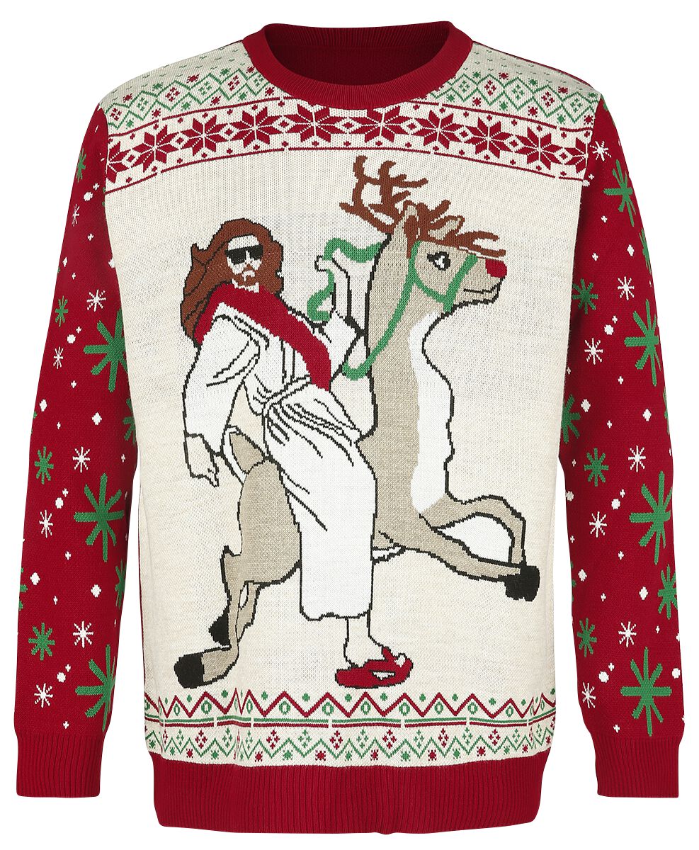 Jésus Sur Un Renne | Pull Moche De Noël Pull de Noël