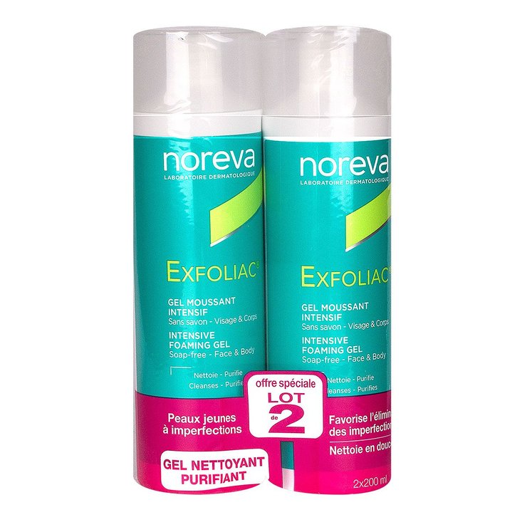 Exfoliac gel moussant visage 2x200ml