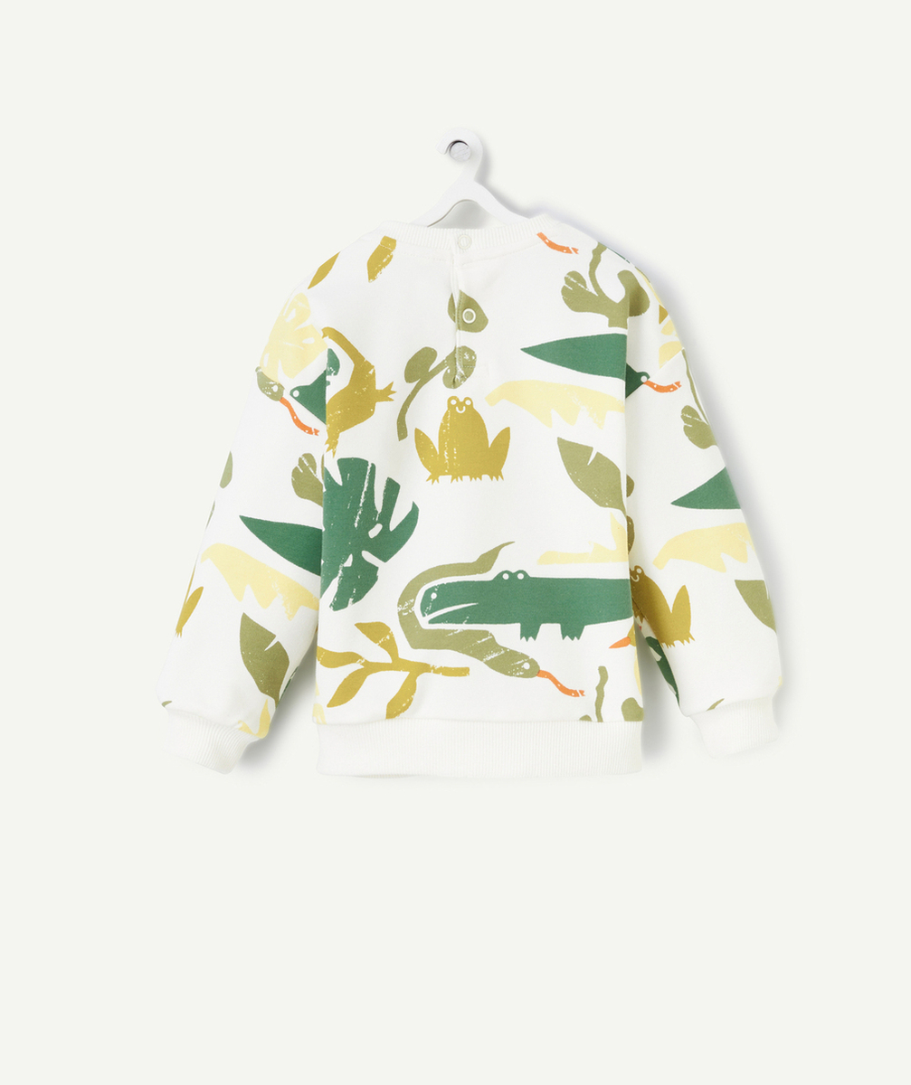 SWEAT MANCHES LONGUES BÉBÉ GARÇON EN FIBRES RECYCLÉES IMPRIMÉ ANIMALIER