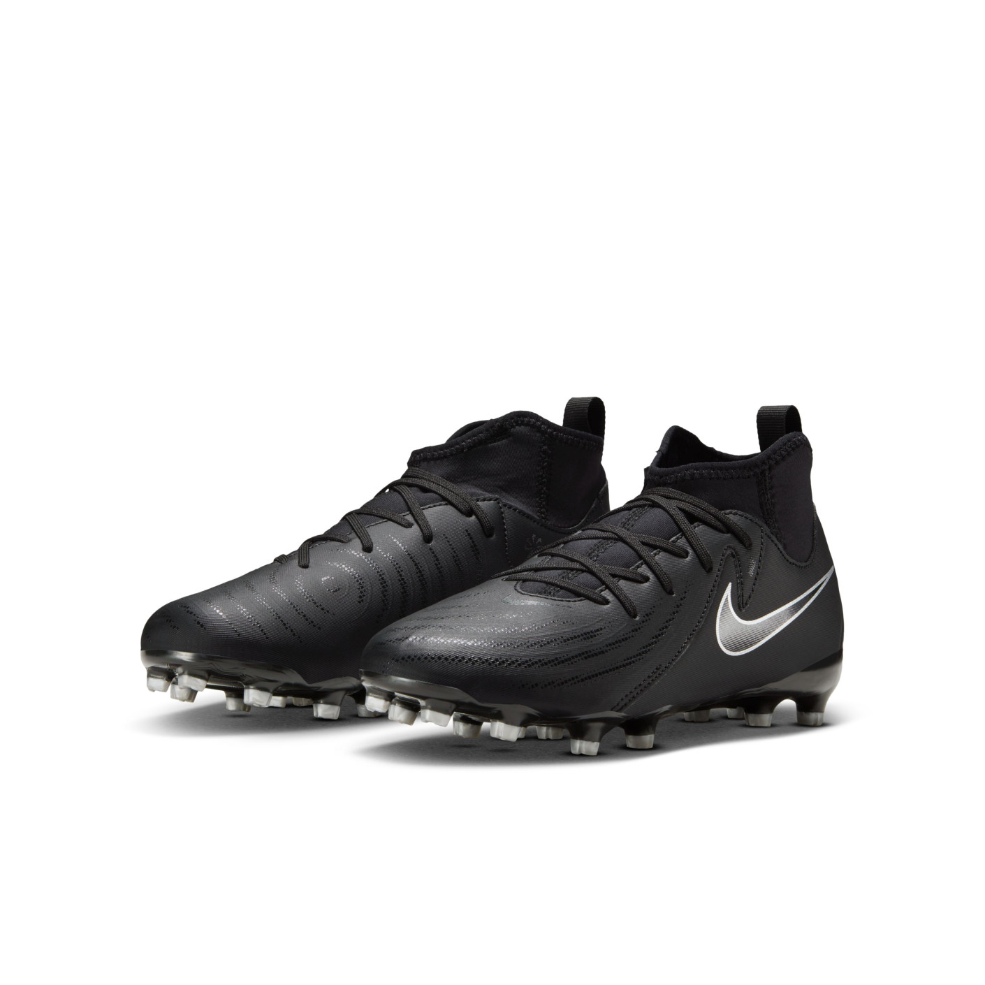 Nike Phantom Luna II Academy Gras / Kunstgras Voetbalschoenen (MG) Kids Zwart Donkergrijs