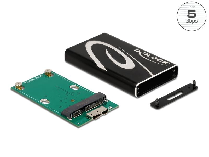 Delock Externes Gehäuse SuperSpeed USB für mSATA Delock Externes Gehäuse SuperSpeed USB für mSATA SSD