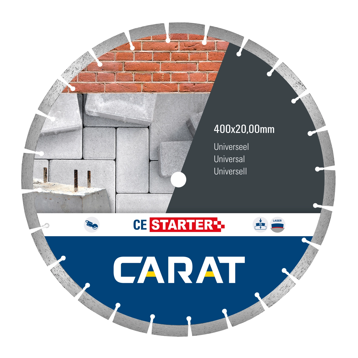 Carat CES4002000 Diamantzaagblad voor natzagen - 20 x 400mm - Universeel
