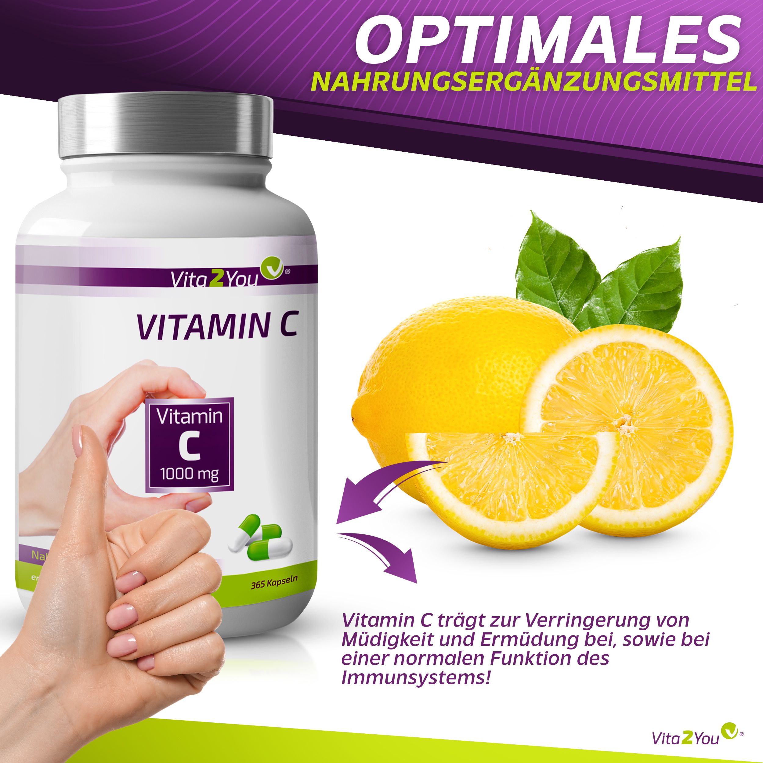 Vita2You Vitamin C 1000mg Kapseln - Hochdosiert