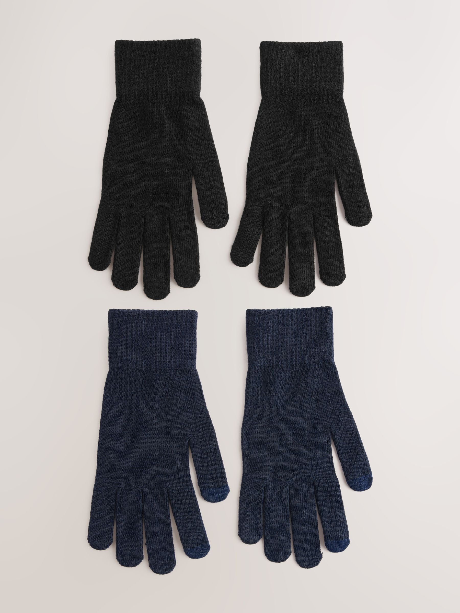 Zwart/marineblauw - Touch Screen Gloves 2 Pack