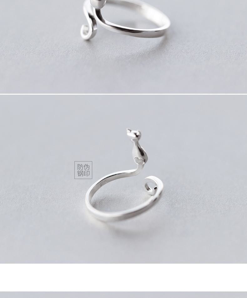 A'ROCH - 925 Sterling Zilveren Kat Open Ring