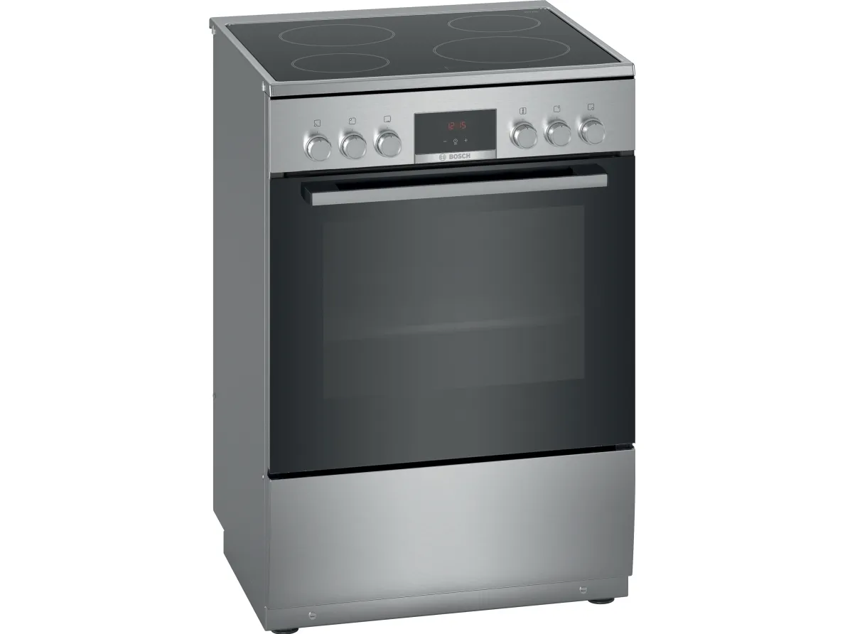 Bosch Serie | 4 HKN31A050U - Komfur - fritstående - bredde: 60 cm - dybde: 60 cm - højde: 90 cm - med selv-rengøring - stål