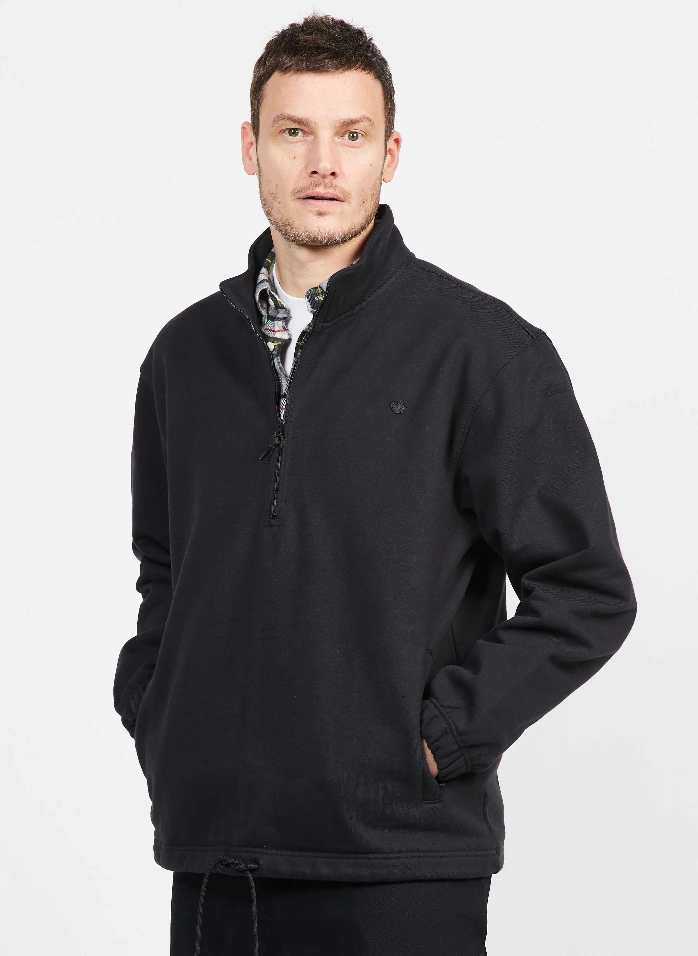 Sweat col montant en coton | Noir