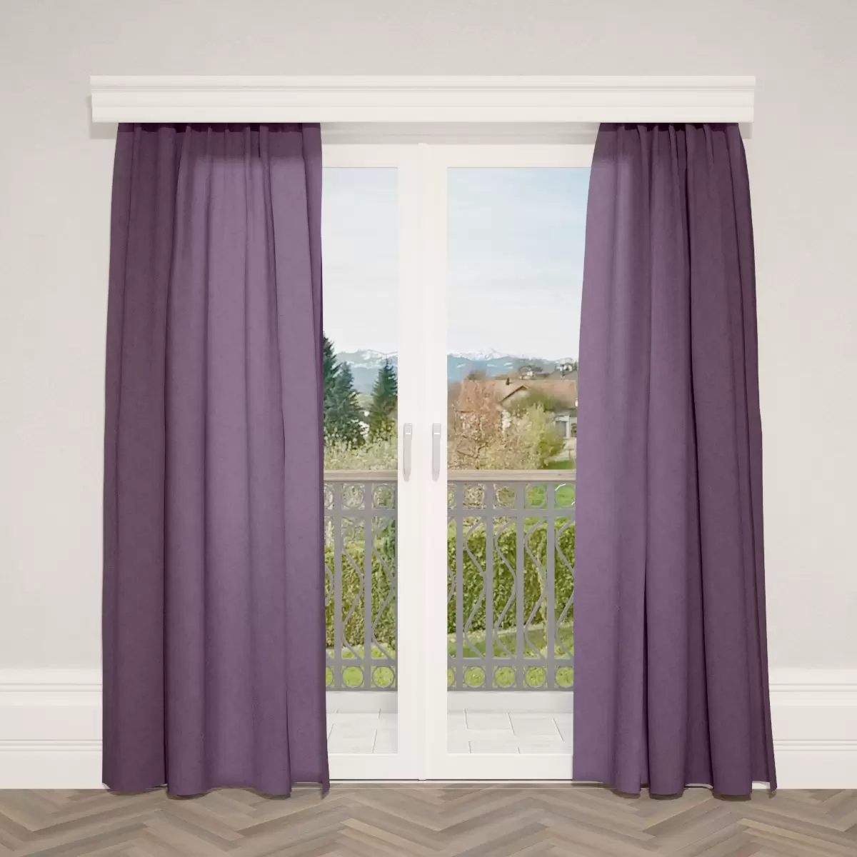 Nachtvorhang Marmor dunkelviolett