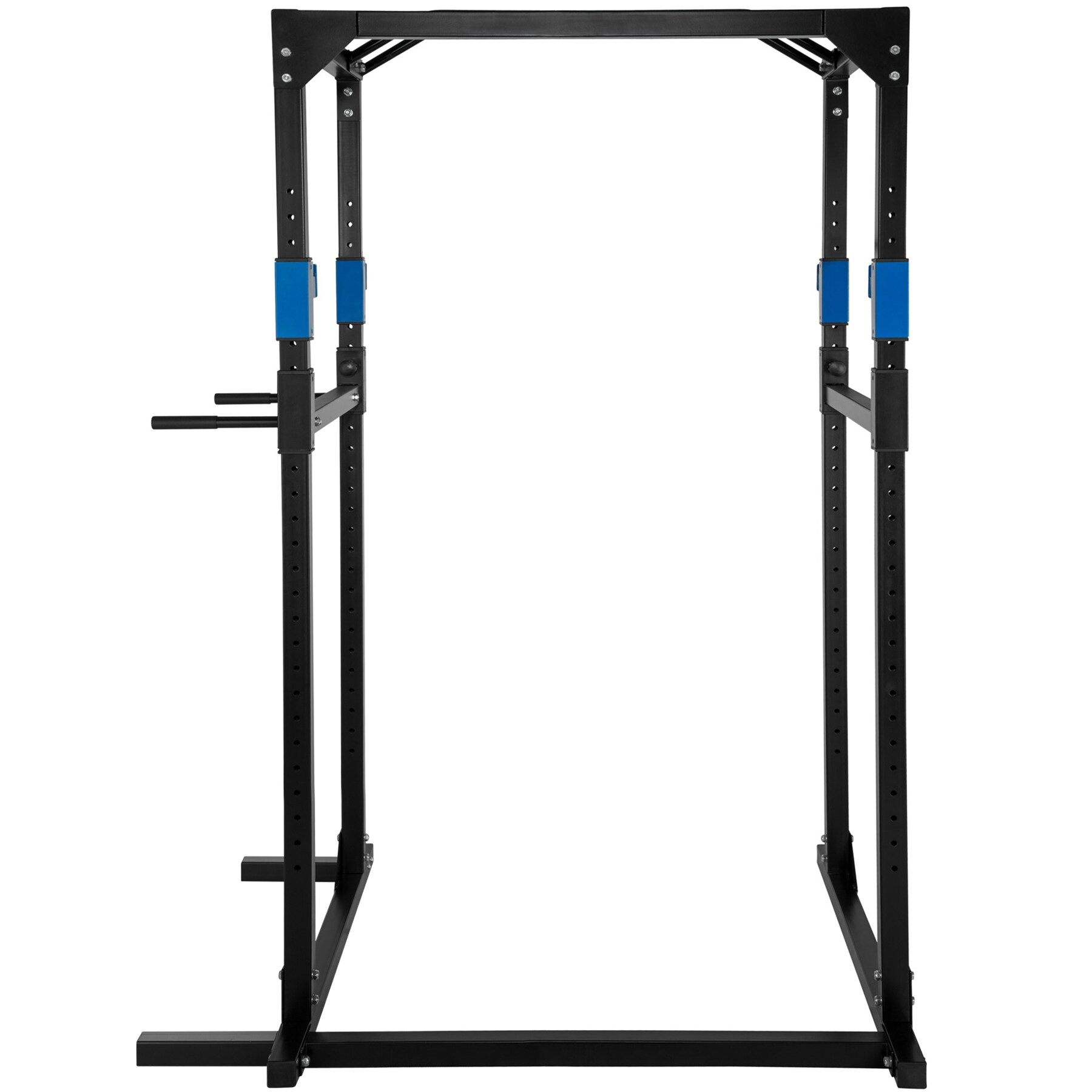tectake® Power Rack, Klimmzug-Doppelstange, höhenverstellbare Langhantelablagen und Sicherheitsstreben, 120 x 142,5 x 215 cm