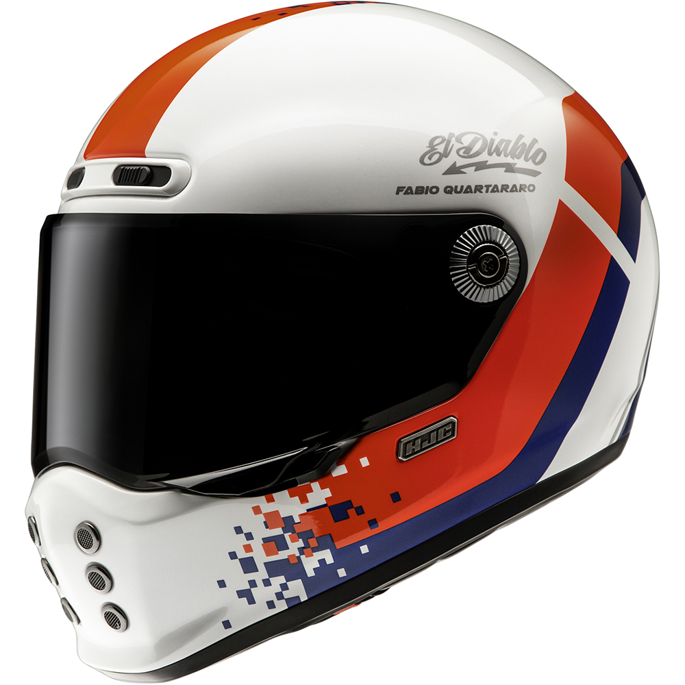 HJC - Casque V10 FQ20 Retro MC21 / Blanc / Bleu / Rouge