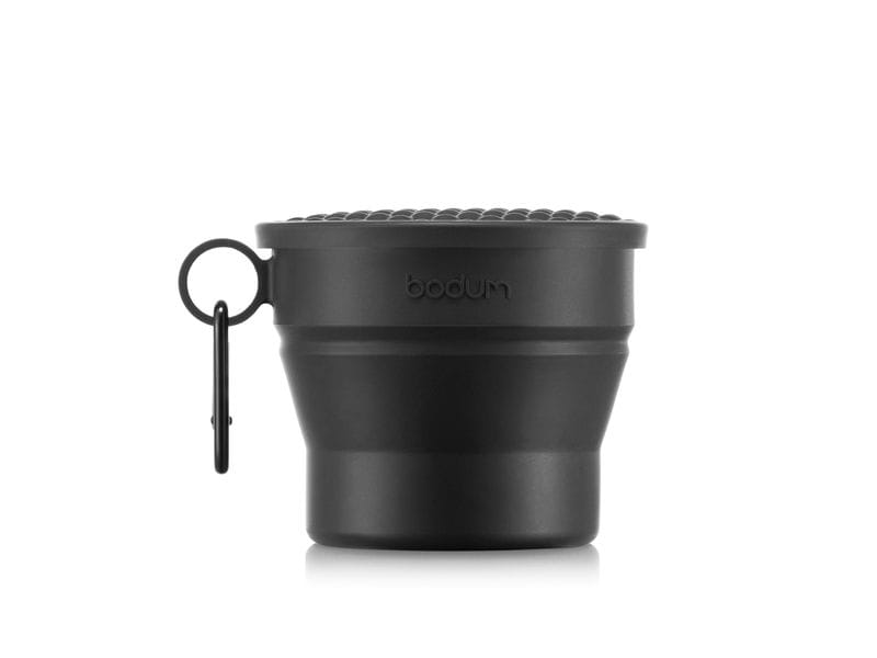 Bodum Faltbarer Becher mit Deckel und Karabinerhaken Bistro Leichter und handlicher Faltbecher
