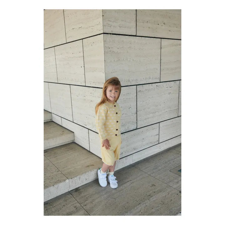 Copenhagen Colors Cardigan Crochet Cœurs | Jaune pâle