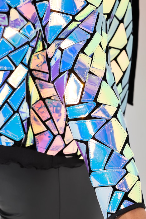 Jacke, Straight Fit, Regenbogen-Patchwork