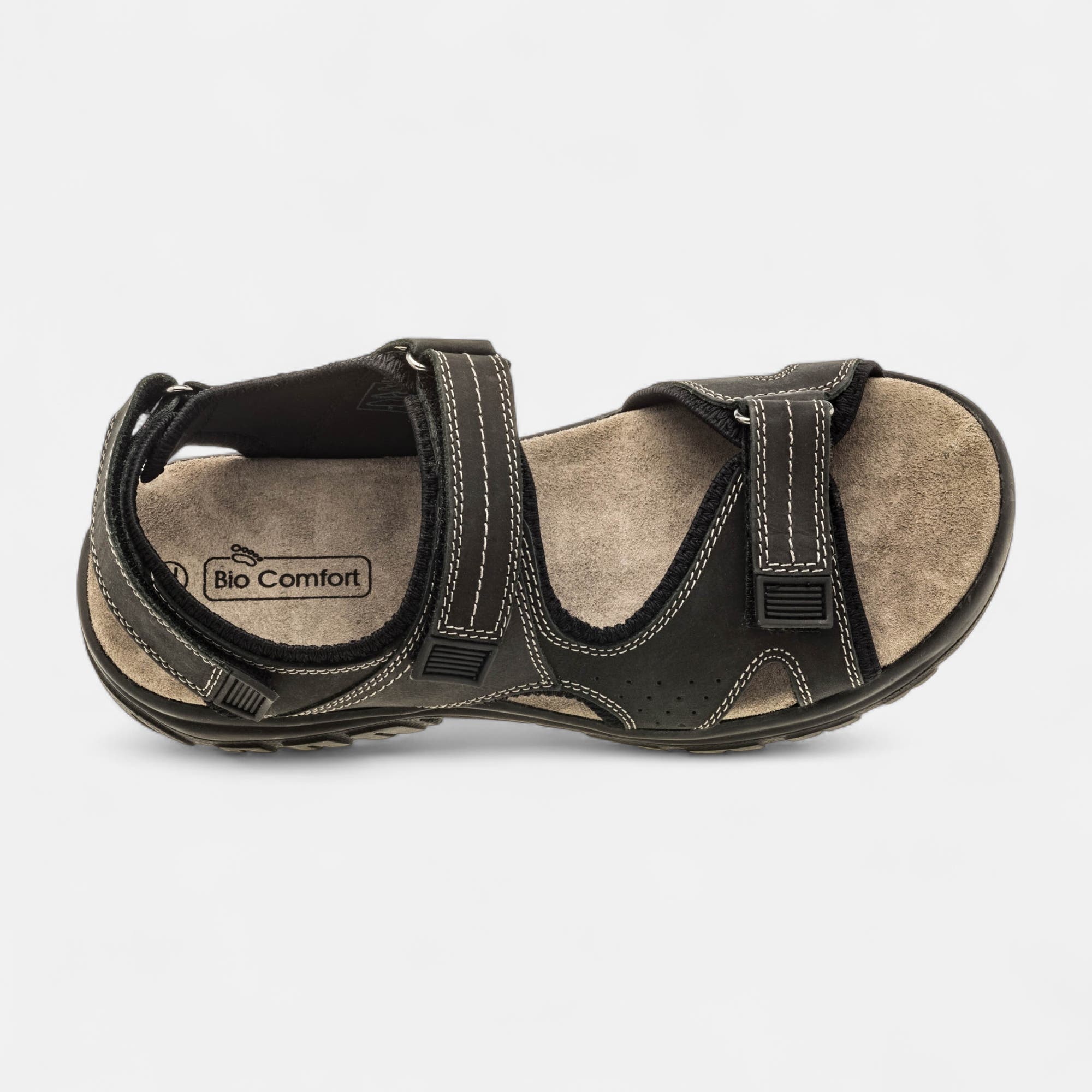 Nu-pieds confort Homme en cuir anthracite