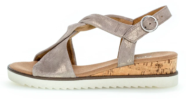 Gabor Keilsandalette »GENUA«  , Sommerschuh, Sandale, Keilabsatz, mit Metallic-Effekt, G-Weite