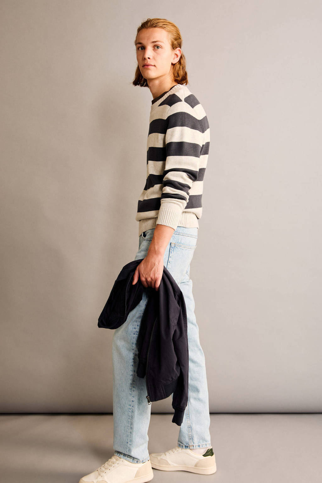MANGO TEEN pullover marine fijn gebreid