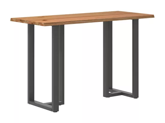 Table de bar marron clair bois de chêne massif rectangulaire