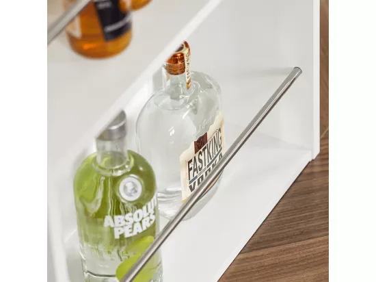 Table Haute De Bar Mange-debout Cuisine Avec Rangements, Blanc, Fwt17-w