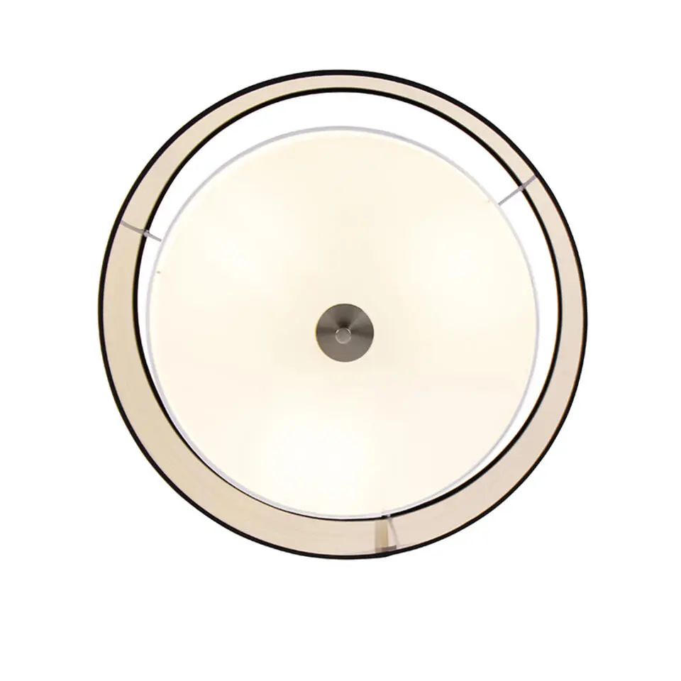 Qazqa plafondlampen drum-neutron zwart e27