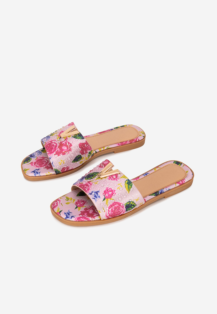 Mules plates femme roses Elariana