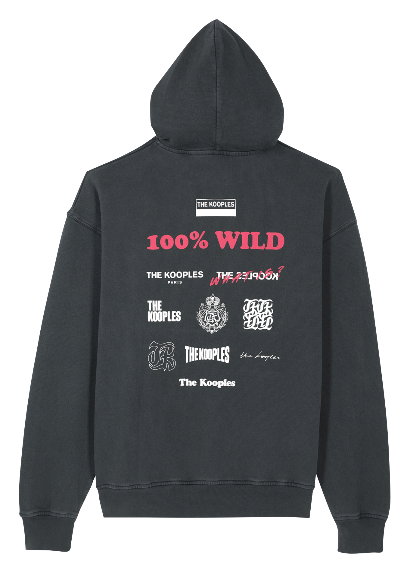 Sweatshirt à capuche ample en coton sérigraphié | Noir