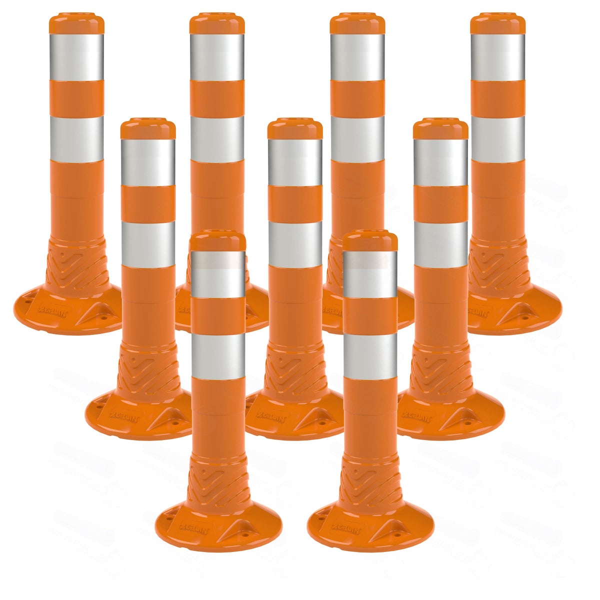 UvV-Flex paal 45cm oranje met één reflecterende streep incl. montagemateriaal / 1