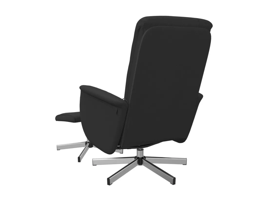 Fauteuil de massage inclinable avec repose-pied noir tissu