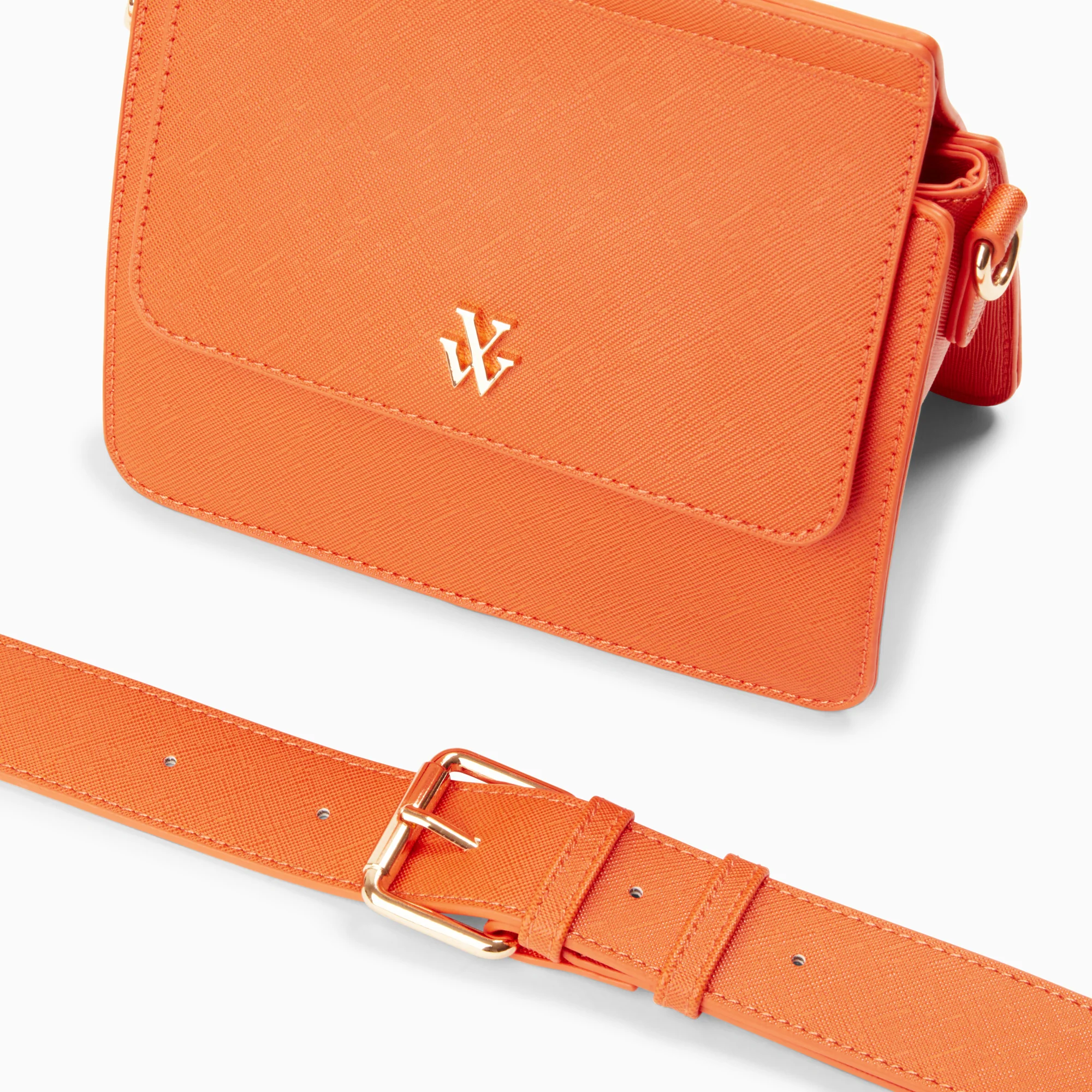 Sacs-Mini sac trapèze Aurélie orange à bandoulière