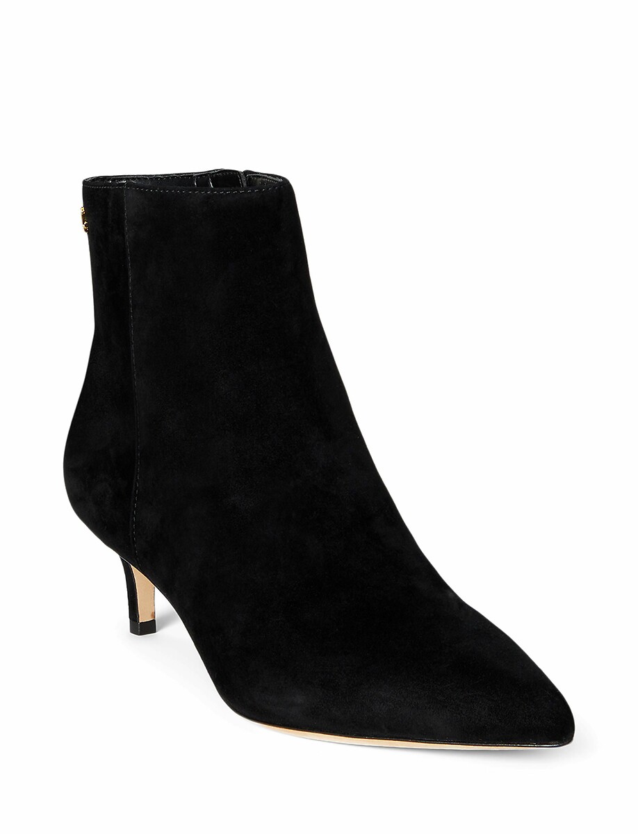 LAUREN RALPH LAUREN<br>Botas de camurça até o tornozelo com salto baixo