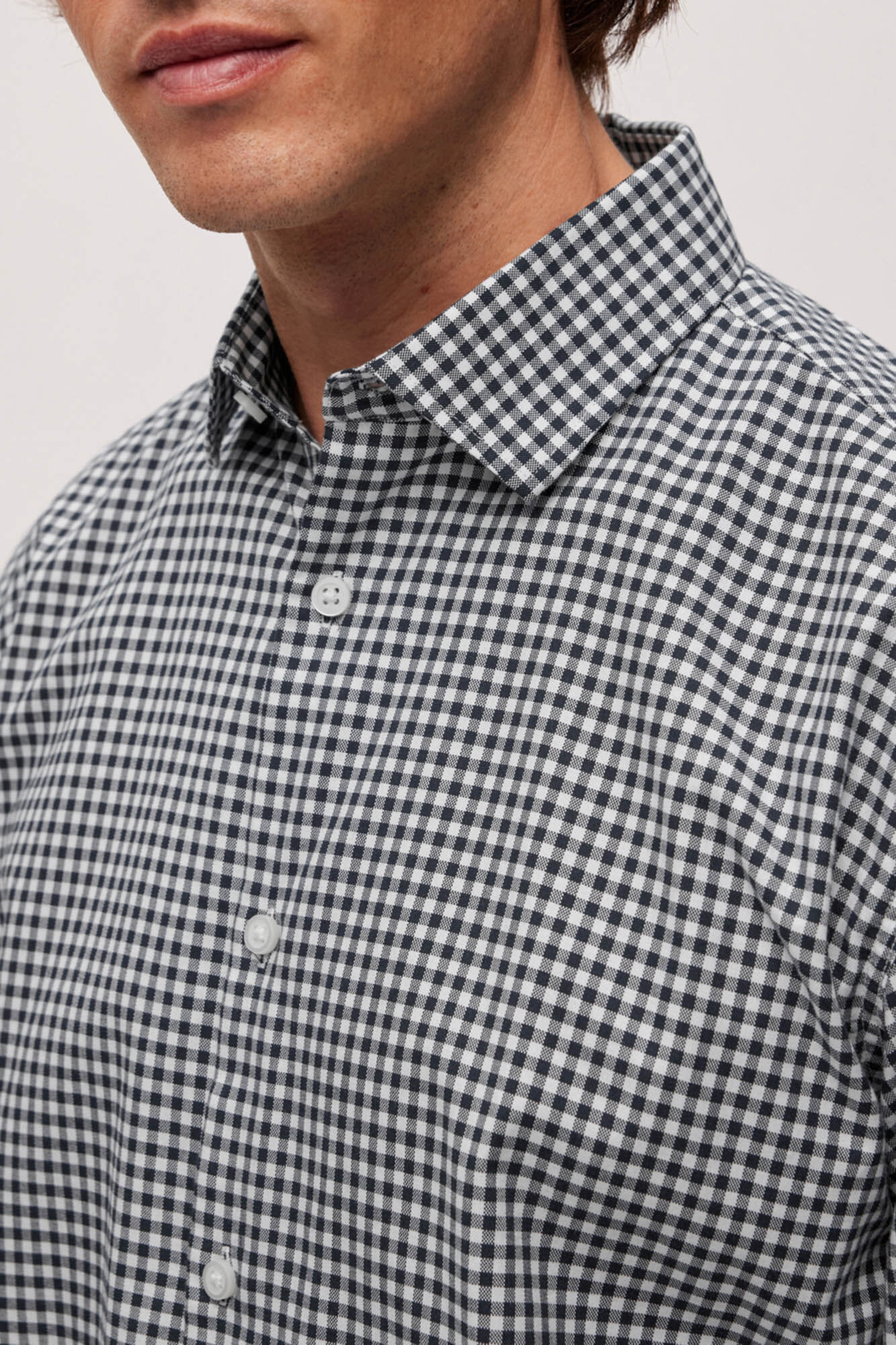 Camisa social de manga comprida em algodão orgânico - Azul