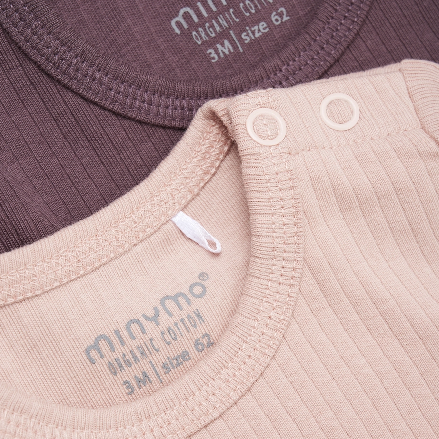Minymo Langarmshirt  2er Pack Misty Rose
