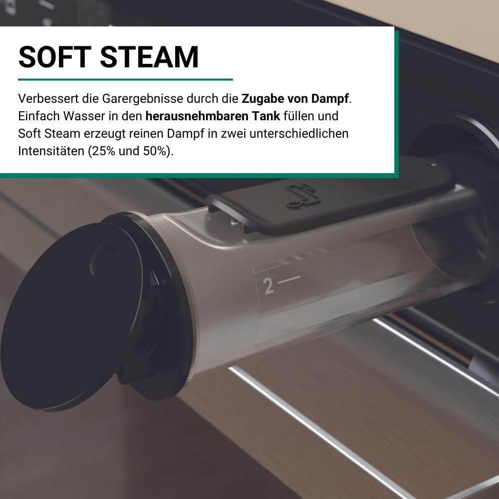 Bauknecht BIK5S DP8F2 ES Einbau Dampf-Backofen/Soft Steam/FlexiClean-Hydrolyse und-oder Pyrolyse/AirFry-Funktion inkl. Blech/Multiflow/MyMenu/ 2-fach Teilauszug/Energieklasse A+
