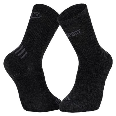Paire de Chaussettes BV Sport Run Marathon  Mérinos Gris Anthracite