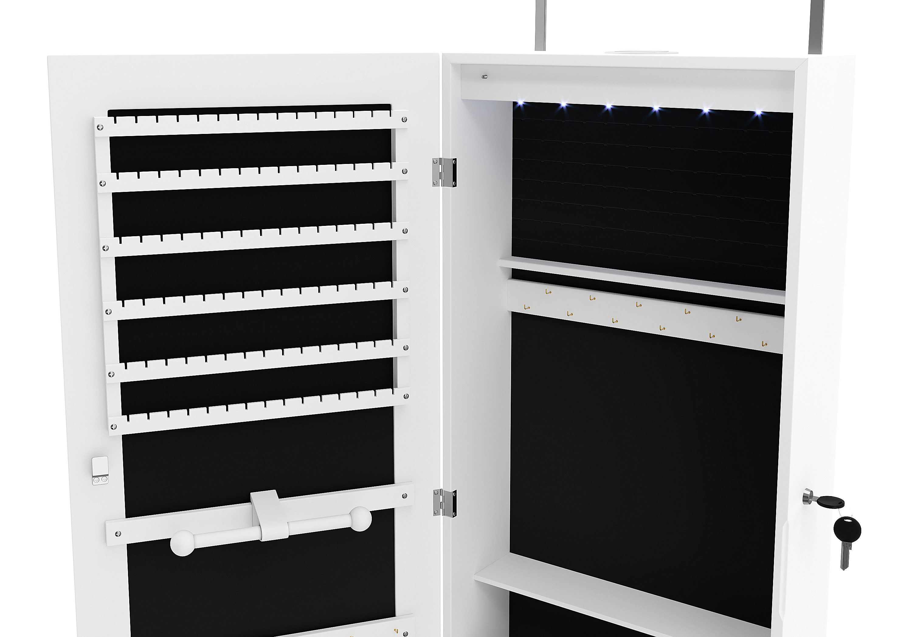 Schmuckschrank mit Spiegel BELINA weiss