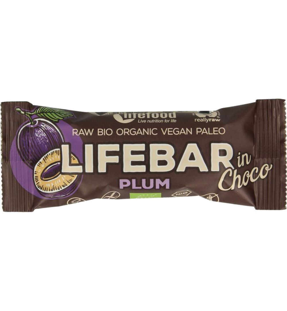 Lifefood Lifebar Inchoco Plum/Pruim Bio (40 gr)